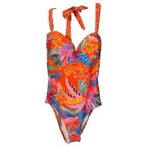 Sunshine 79 One Piece Swimsuit in Multi/color floral sz 10 shaping fit NWT